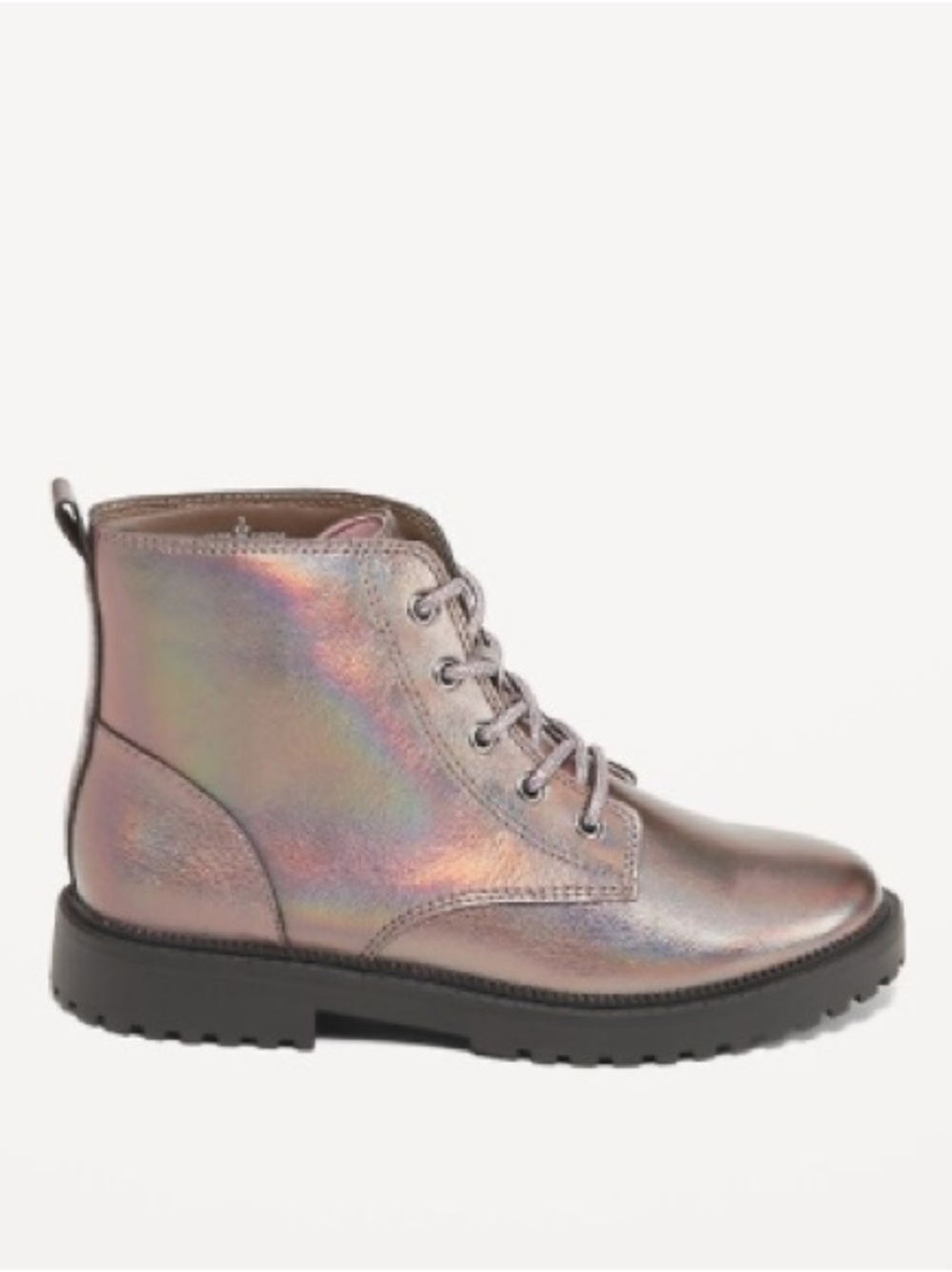 OLD NAVY Big Girls Faux-Leather Lace-Up Combat Boots | 1